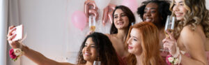Bridal party drinking knowing they have a hangover cure with iv drip hydration.
